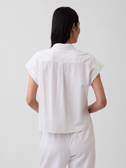 Gap Linen-Blend Oversized Shirt — photo 4