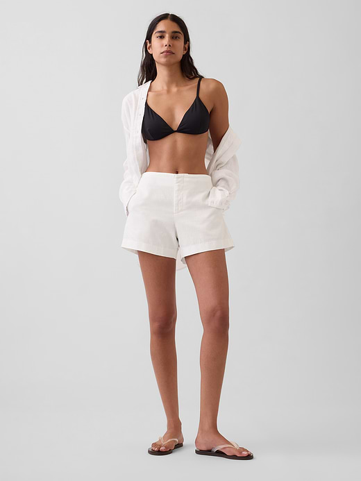 Gap 4" Mid Rise Linen-Blend Shorts — photo 7
