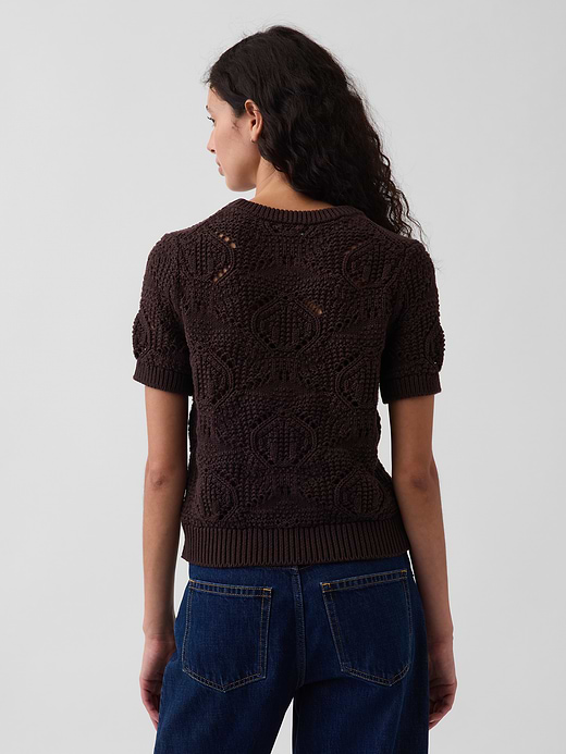 Gap 100% Cotton Crochet Sweater — photo 4