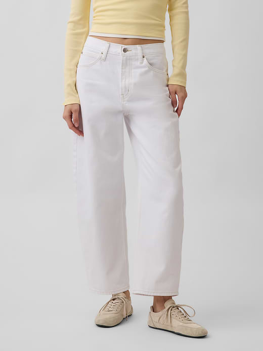 Gap High Rise Crop Barrel Jeans — photo 3