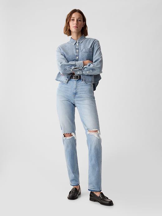 Gap High Rise Cheeky Straight Jeans — photo 1