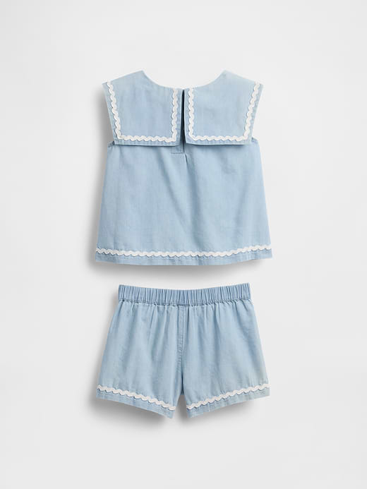 Gap Baby & Toddler Denim Bow Outfit Set — photo 4