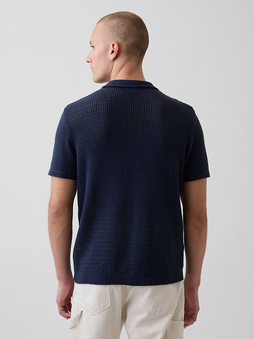 Gap Mesh Polo Sweater — photo 4