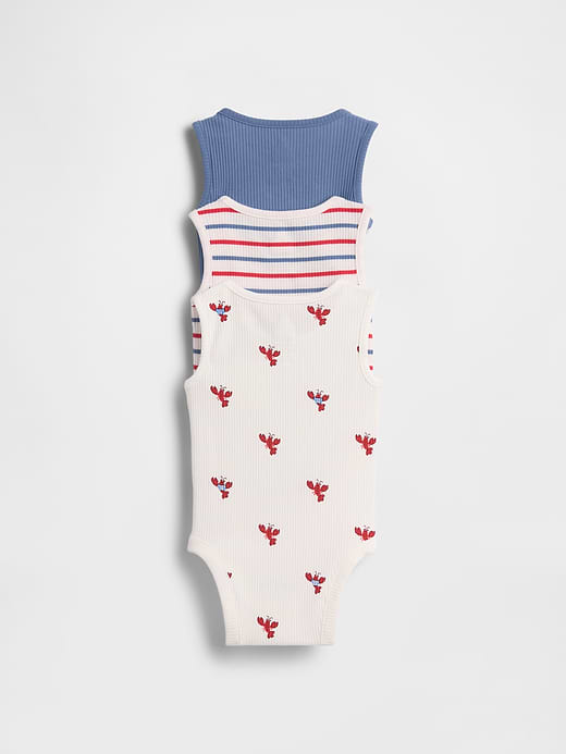 Gap Baby First Favorites TinyRib Ruffle Tank Bodysuit (3-Pack) — photo 3