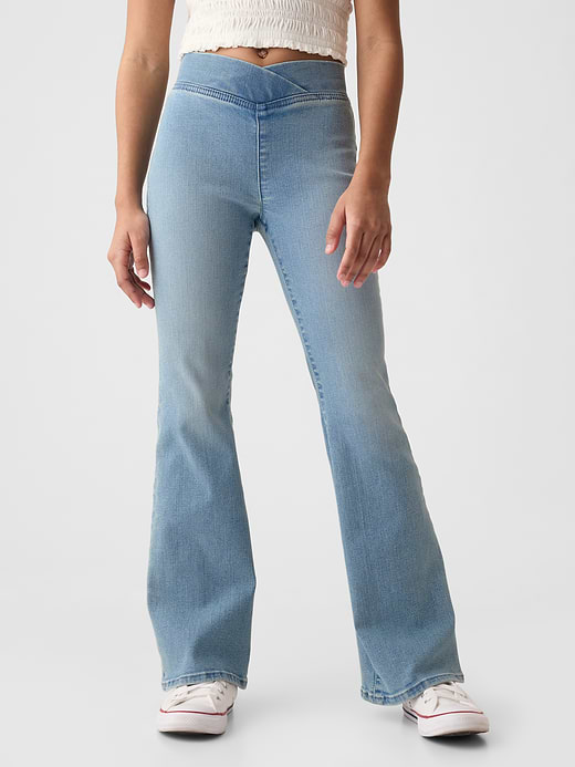 Gap Kids High Rise Crossover Flare Jeans — photo 3