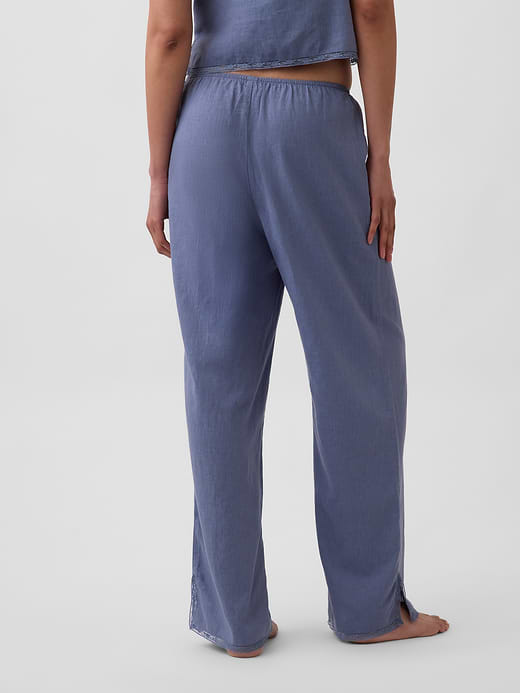 Gap Linen-Blend Lace-Hem PJ Pants — photo 5