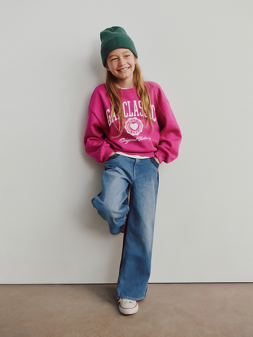 Gap Kids High Rise Stride Wide-Leg Ankle Jeans — photo 7