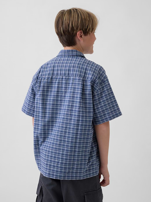 Gap Kids Relaxed Plaid Oxford Shirt — photo 4