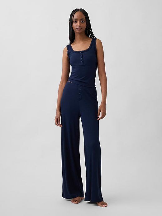 Gap MiniRib Wide-Leg PJ Pants — photo 1