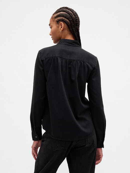 Gap Denim Tie-Neck Shirt — photo 4