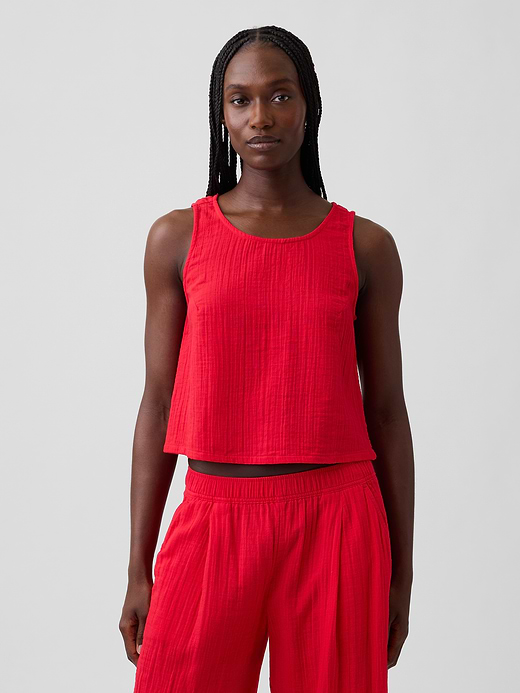 Gap Cotton Gauze Racer Shell Tank Top — photo 1