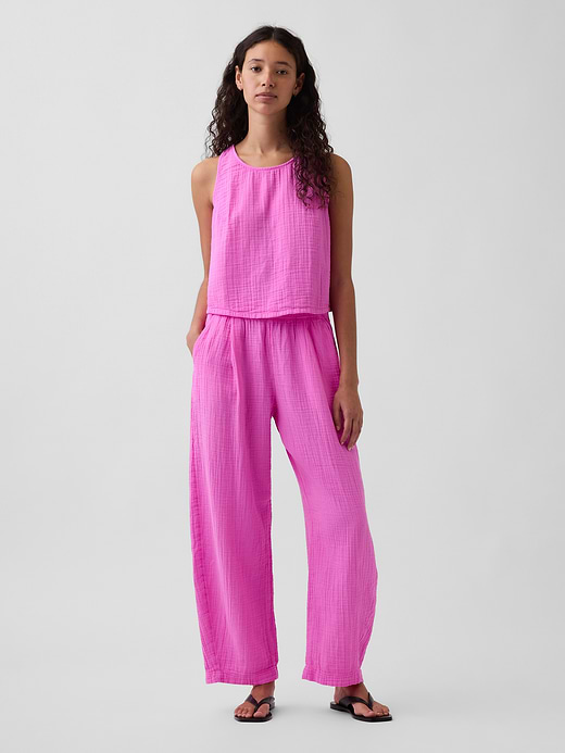 Gap Cotton Gauze Easy Barrel Pants — photo 1