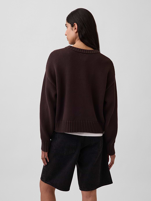 Gap 100% Cotton Oversized Crop Sweater — photo 4