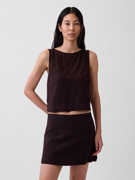 Gap Linen-Blend Crop Shell Tank Top — photo 1