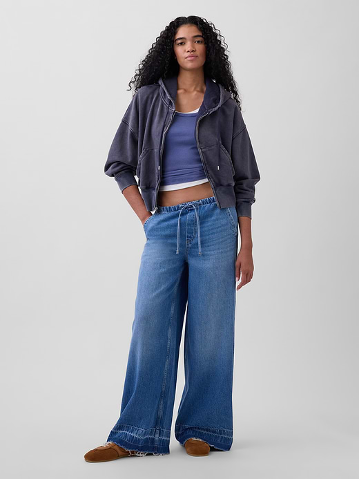 Gap Mid Rise UltraSoft Pleated Easy Baggy Jeans — photo 1