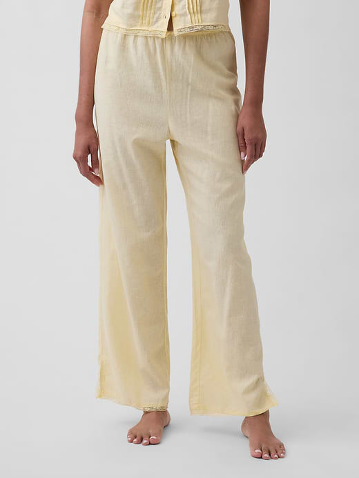 Gap Linen-Blend Lace-Hem PJ Pants — photo 3