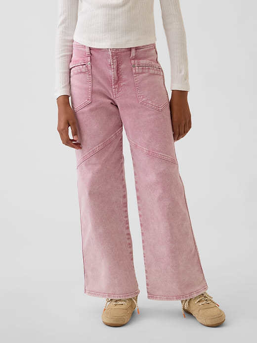 Gap Kids Low Rise Stride Wide-Leg Jeans — photo 4