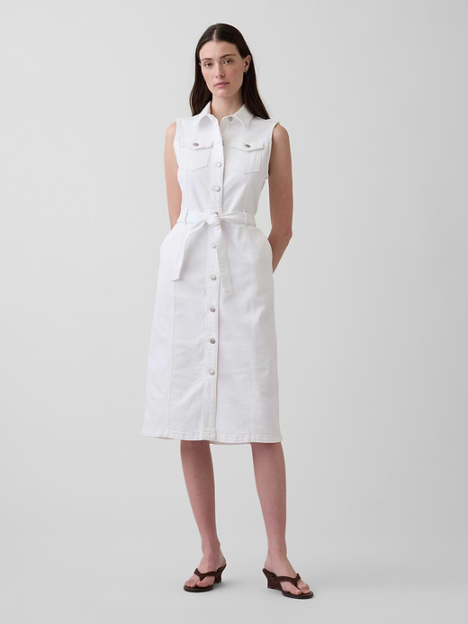 Gap Denim Tie-Belt Midi Dress — photo 1