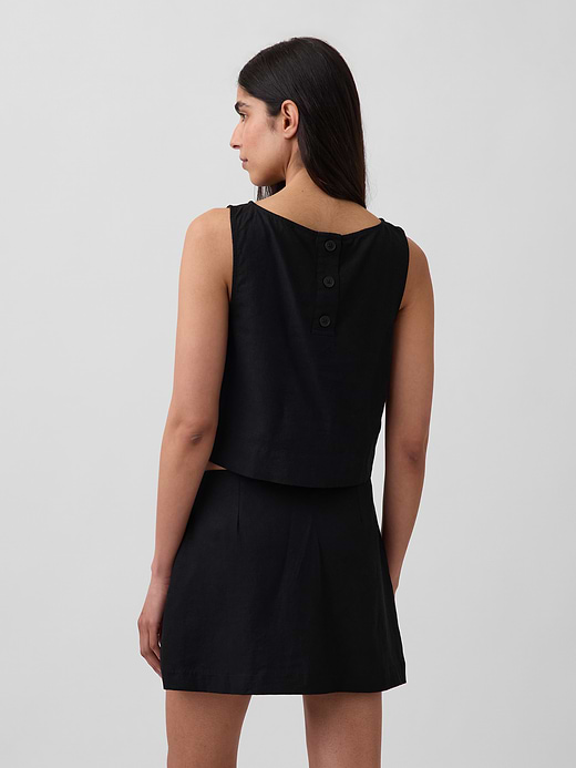 Gap Linen-Blend Crop Shell Tank Top — photo 4