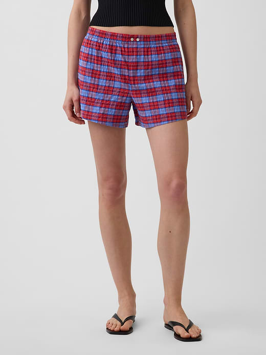 Gap 4" Seersucker Plaid Boxer Shorts — photo 3
