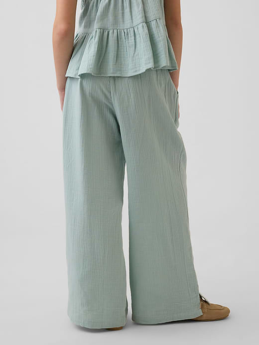 Gap Kids Cotton Gauze Wide-Leg Pants — photo 5