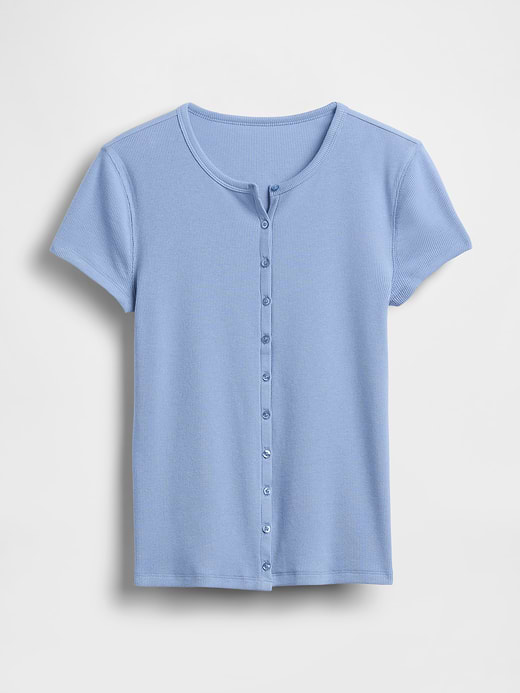Gap Modern Rib Button-Front Crew T-Shirt — photo 6