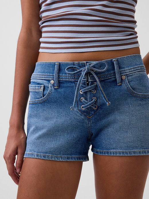 Gap 3" Low Rise Lace-Up Denim Shorts — photo 8