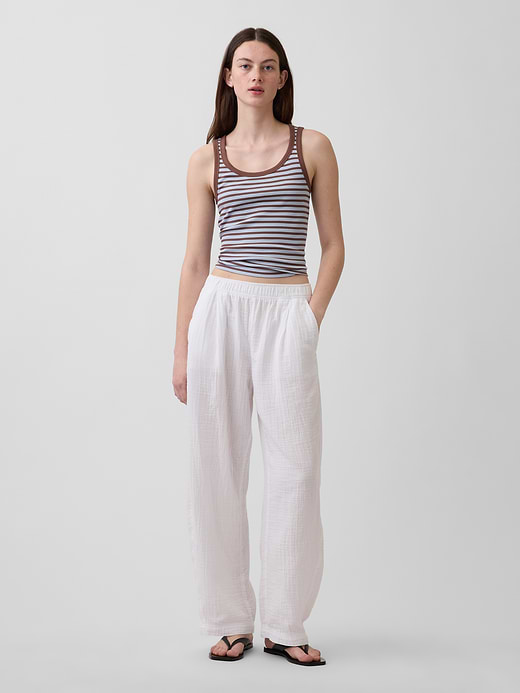 Gap Cotton Gauze Easy Barrel Pants — photo 7