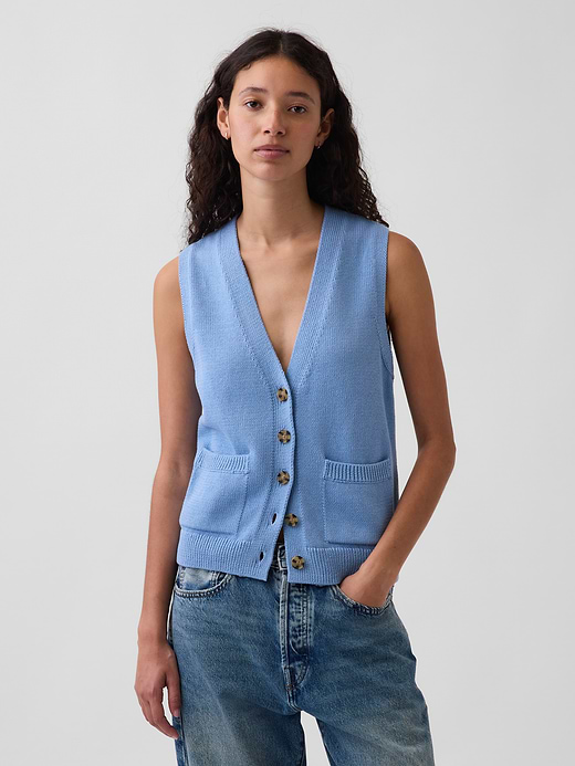 Gap 100% Cotton Pocket Sweater Vest — photo 1