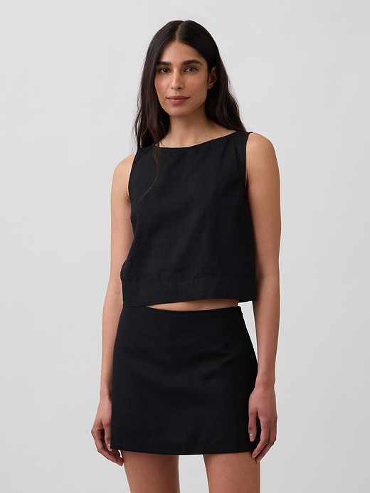 Gap Linen-Blend Crop Shell Tank Top — photo 1