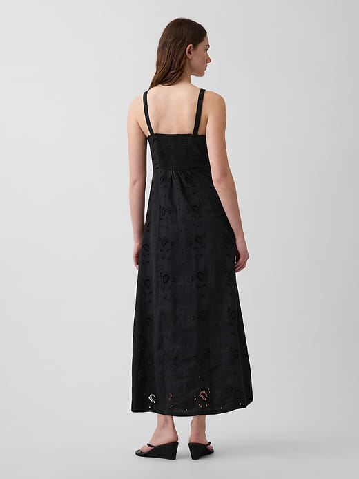 Gap Linen-Blend Embroidered Cami Maxi Dress — photo 3