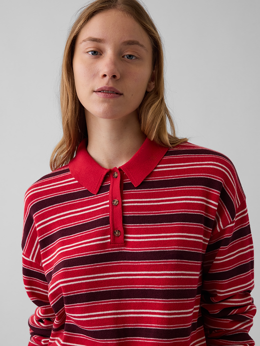 Gap 100% Cotton Relaxed Polo Sweater — photo 5