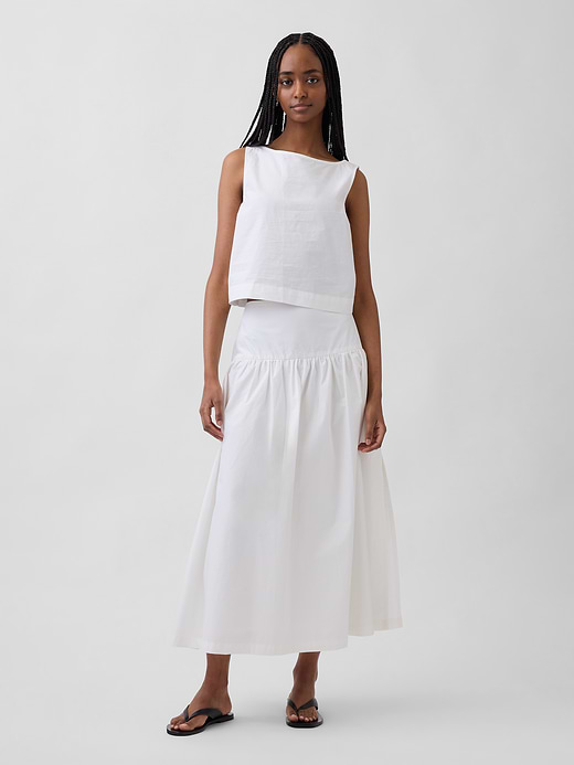 Gap Poplin Drop-Waist Maxi Skirt — photo 1