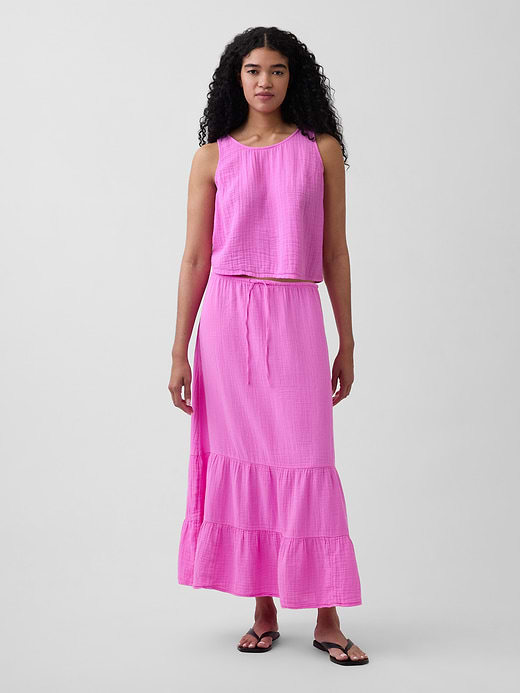 Gap Cotton Gauze Tiered Easy Maxi Skirt — photo 1
