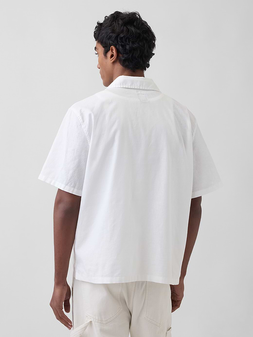 Gap Linen-Cotton Relaxed Straight-Hem Shirt — photo 4