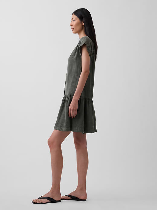Gap Cotton Gauze Drop-Waist Shirtdress — photo 4