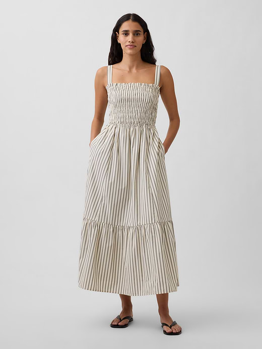 Gap Poplin Smocked-Bodice Maxi Dress — photo 1