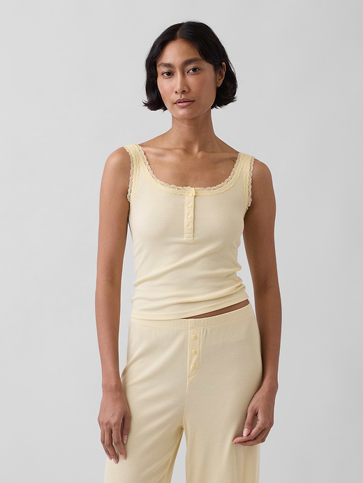 Gap Mini Rib Lace PJ Tank Top — photo 1
