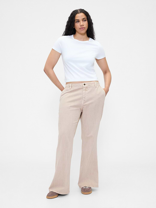 Gap Low Rise Relaxed Flare Khakis — photo 6