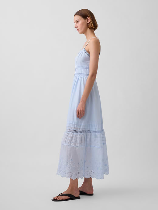 Gap Lace-Trim Button-Front Maxi Dress — photo 4