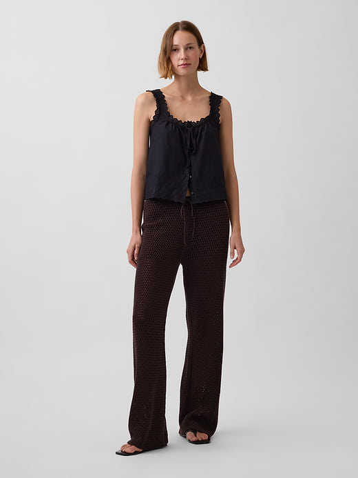 Gap 100% Cotton Crochet Sweater Pants — photo 7
