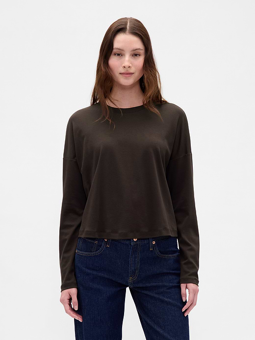 Gap Supima® Cotton Oversized Crop T-Shirt — photo 1