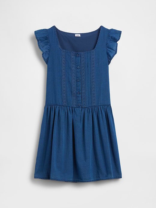 Gap Kids Flutter-Sleeve Lace-Trim Dress — photo 3