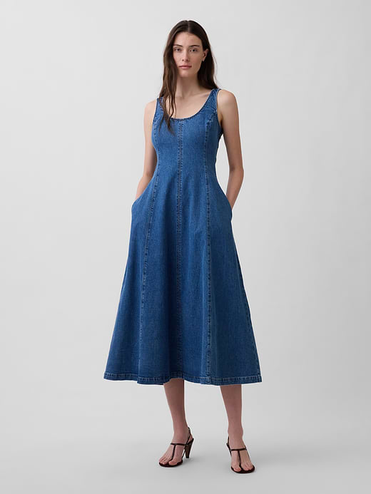 Gap Denim Scoop Neck Maxi Dress — photo 1