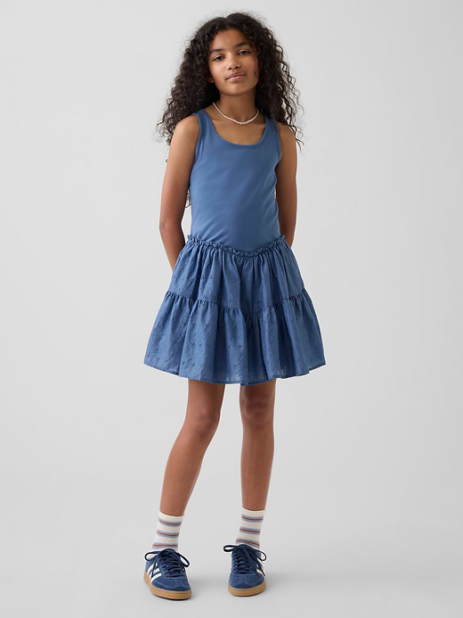 Gap Kids Mixed Media Tiered Tank Dress — photo 1