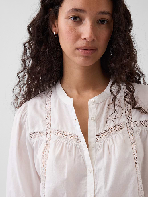 Gap Lace-Trim Button-Front Swing Top — photo 5