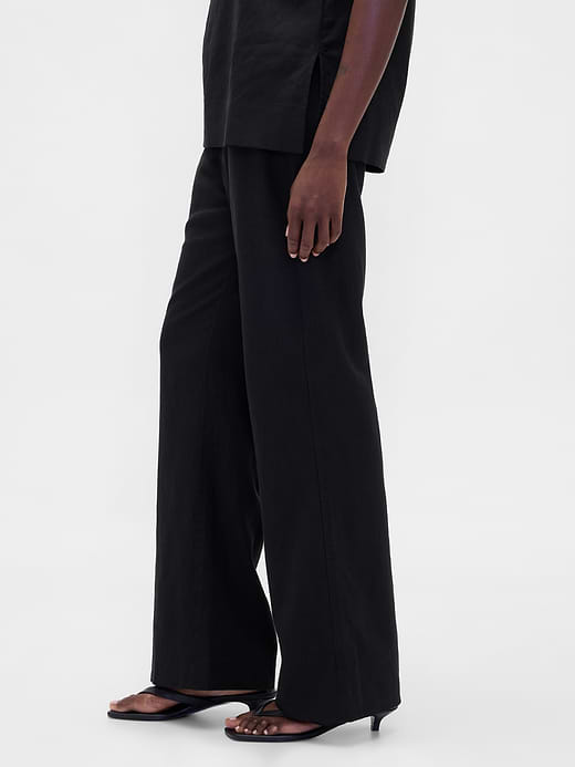 Gap Low Rise Linen-Blend Flare Pants — photo 4