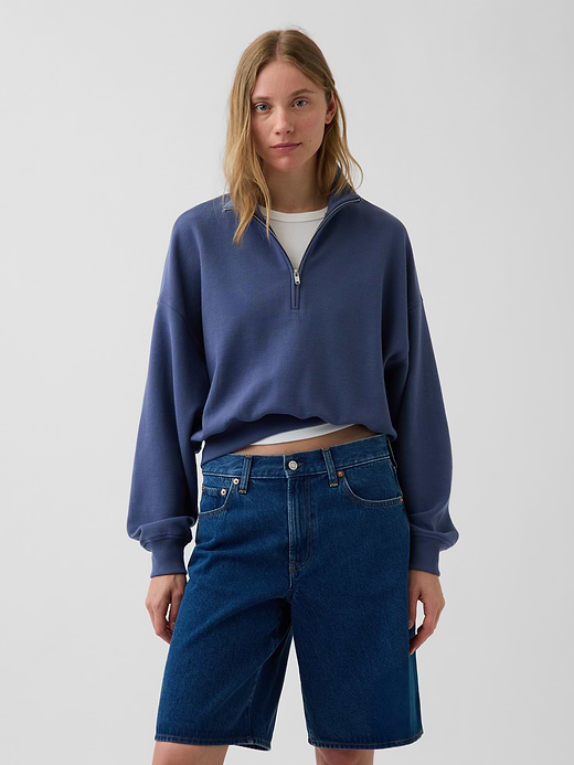 Gap Textured Cotton Oversized Half-Zip Pullover — photo 1