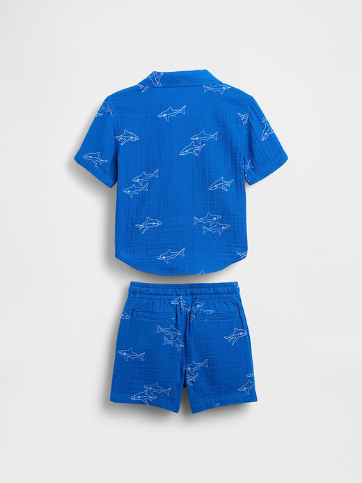 Gap Baby & Toddler Cotton Gauze Polo Outfit Set — photo 3