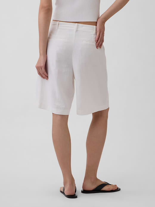 Gap 9" Low Rise Linen-Blend Trouser Shorts — photo 5